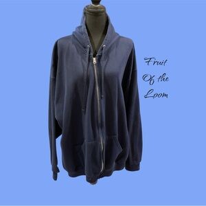 MENS FRONT ZIPPER HOODIE BY FRUIT OF THE LOOM SIZE 3X GENTLY WORN